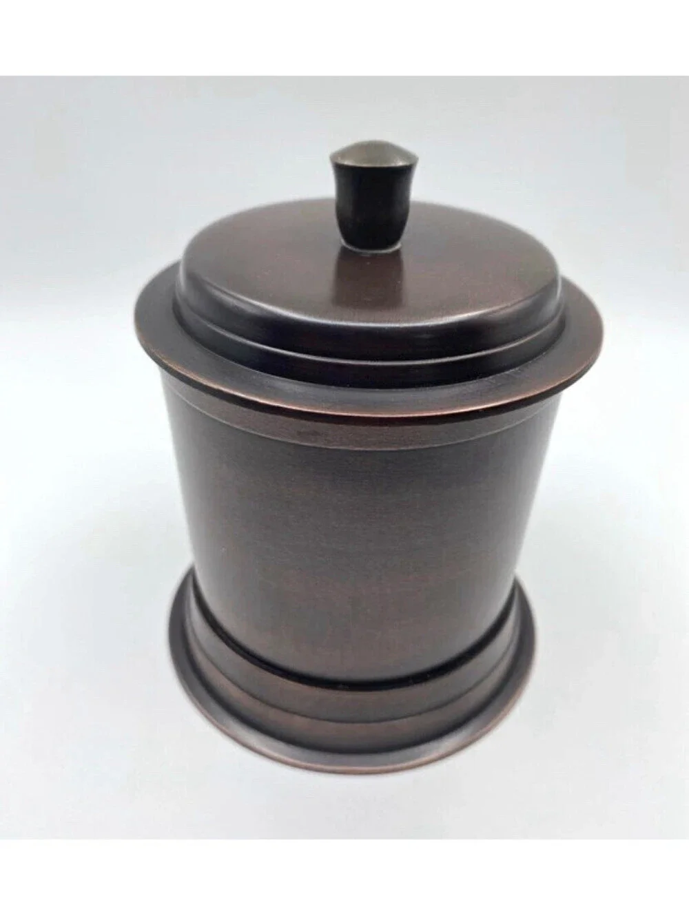 Paradigm Trends Bronze Metal Oil-Rubbed Lidded Bathroom Canister, Freestanding